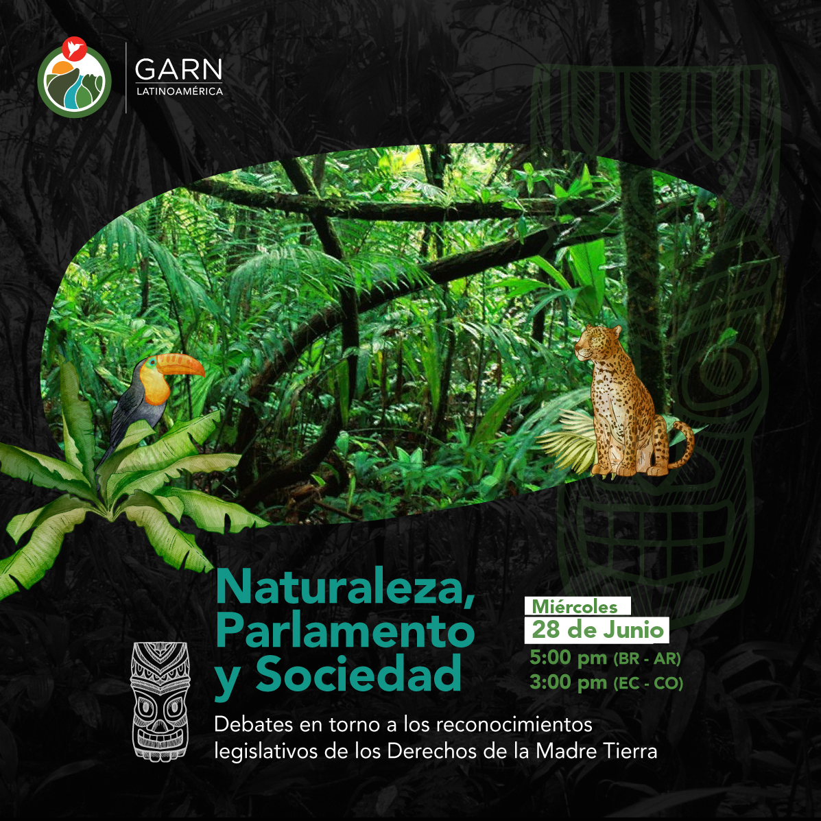 Foro: “Naturaleza, Parlamento y Sociedad: Debates en torno a los reconocimientos legislativos de los Derechos de la Madre Tierra”.

El Foro tendrá lugar el próximo miércoles 28 de junio de 2023 a las 15:00 hs. (EC-CO), 17:00 hs. (BR-AR).

info: garnlatinamerica.org/foro-naturalez…
