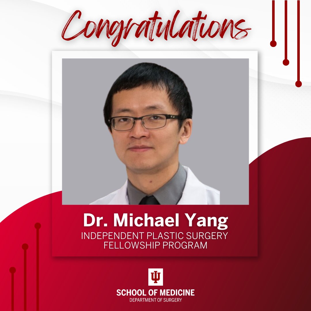 IU_Surgery's tweet photo. 🎓🎉Congratulations to Dr. Michael Yang on completing the Independent Plastic Surgery Fellowship Program.
➡️Up next private practice!
Enjoy celebrating tonight at St. Joseph Brewery
#IUsurgery #IUPlasticSurgery #2023GraduatingFellow https://t.co/keskrT3Cvj