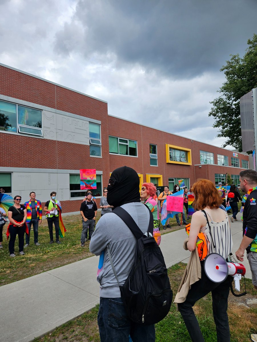 At the end of the day we were there and all the far-right transphobes were not.

We outlasted them as we always have and students and parents walking out of Broadview Elementary greeted is with cheers and support that made that hectic day all worth it.

Solidarity always wins.