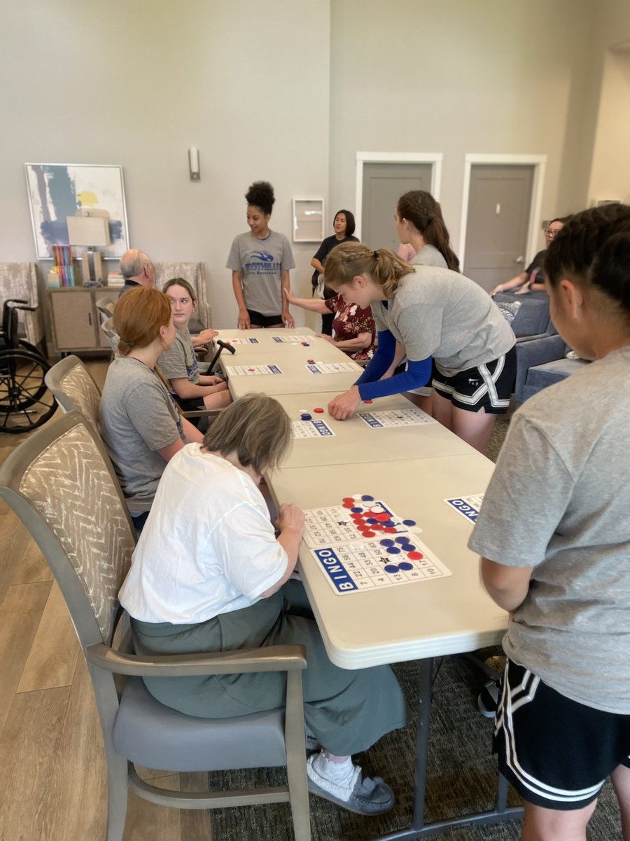 Catalina Foothills Girls Basketball spent time at Countryside Living playing bingo with residents between basketball games at the GC3 tournament.