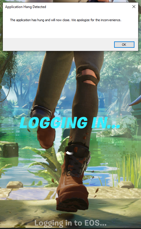 grodrz1's tweet photo. @FortniteStatus How about fixing the "application hung up" issue so I can freakin log in.  Been trying since 8am... https://t.co/Ev2kudEVYW
