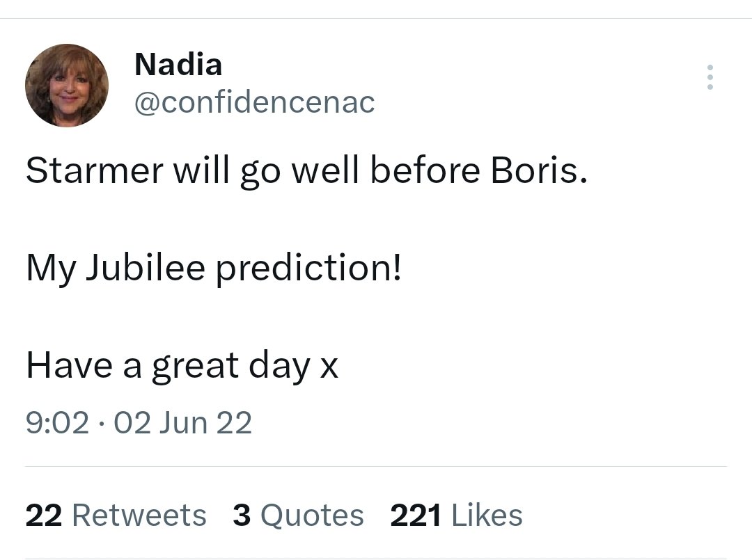 While celebrating the political demise of our corrupt, dishonest, lazy former PM and the federal charges for Trump, let's take a minute to mourn Nadia's career as a psychic.
