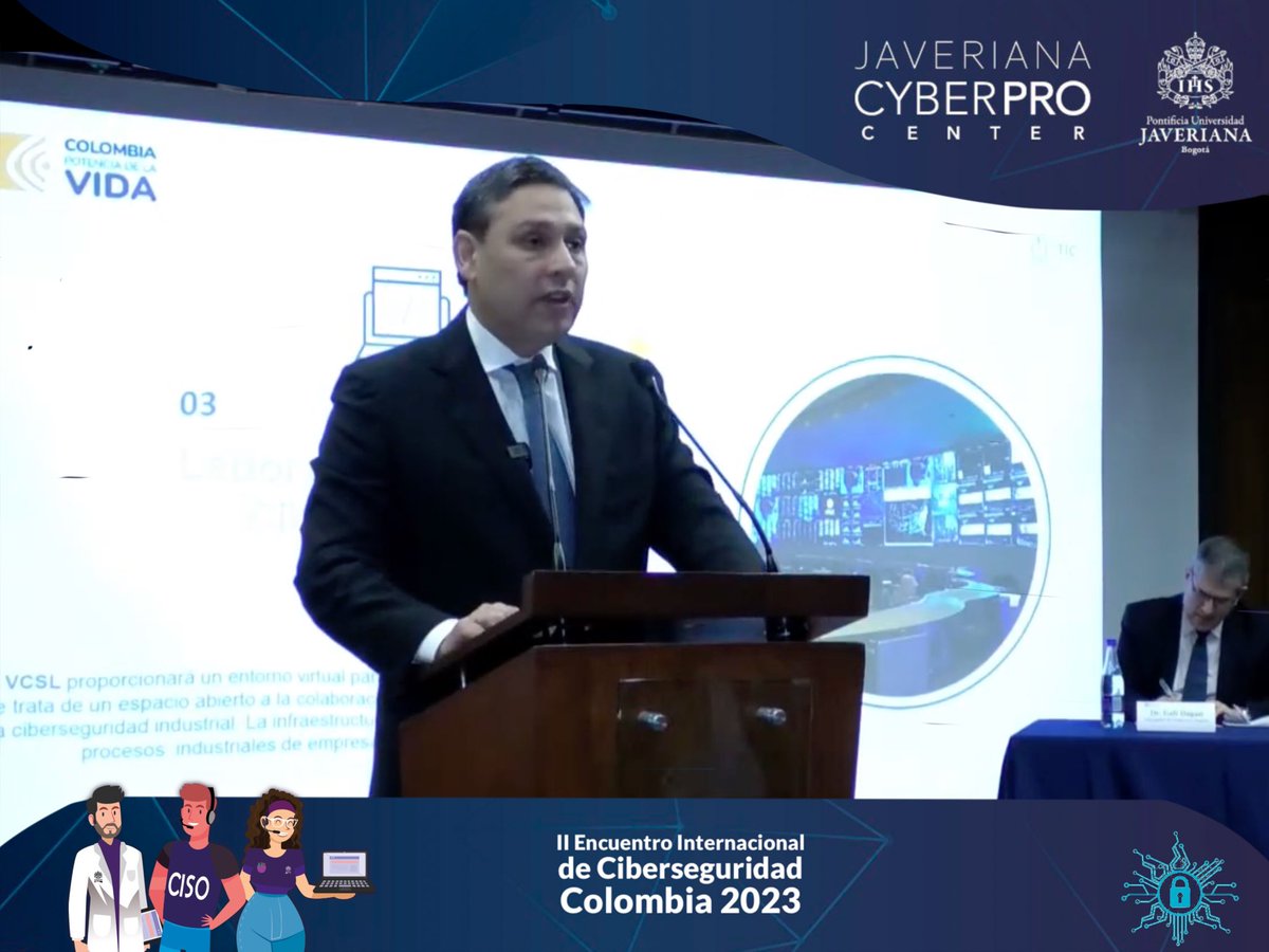 CyberPro_Center's tweet photo. Ministro @MauricioLizcano anunció en el #IIEncuentroDeCiberseguridad que #Colombia tendrá un #HubDeCiberseguridad. Fortalecerá nuestra respuesta a ciberataques, siendo #líderes en #Ciberseguridad. Junto a @KattanSaul, Alto Consultor Presidencial para la Transformación Digital https://t.co/wq0VtTRWgB