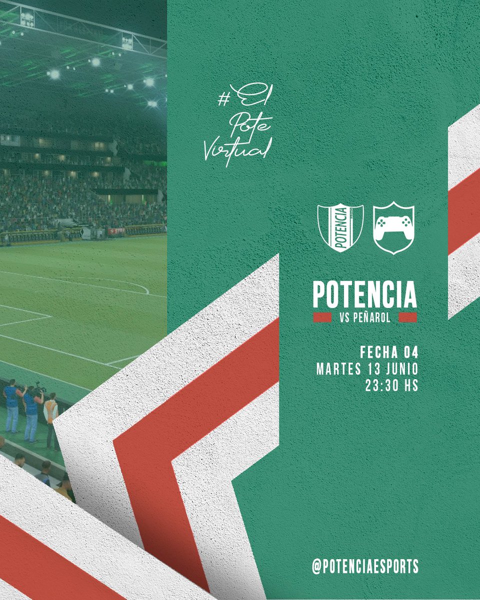 🔜 ¡HOY JUEGA POTENCIA!
🏆 #SuperligaFUFV T-27 @FUFVeSports 

🗓️ Fecha 3
🆚 <a href="/plazacoloniaesp/">Plaza Colonia eSports 💚</a>  
🕚 23:00  

🗓️ Fecha 4
🆚 <a href="/esportcap/">PEÑAROL | e-Sports</a>  
🕦 23:30

🖥️ youtube.com/@Potencia_eSp