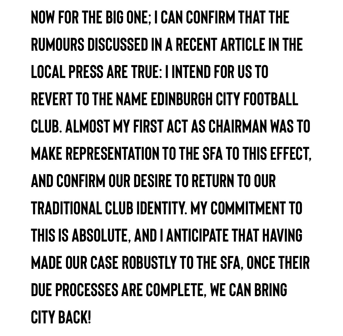 AaronFraser37's tweet photo. Edinburgh City Football Club are finally coming back 👏🏻 #OurECFC https://t.co/q6BEBhhg8x