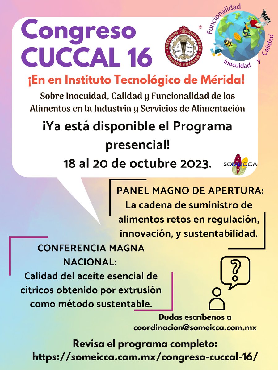 SOMEICCA's tweet photo. Tenemos buenas noticias para ti.📷📷📷
Cada vez mas cerca el CONGRESO INTERNACIONAL CUCCAL 16.
Checa el programa completo 📷📷📷
https://t.co/PniKqJBKcJ
📷📷Tendremos ponentes nacionales e internacionales.
¡No te quedes fuera de este magno evento!
#cuccal16 #someiqueando https://t.co/gGNLzPWiGe