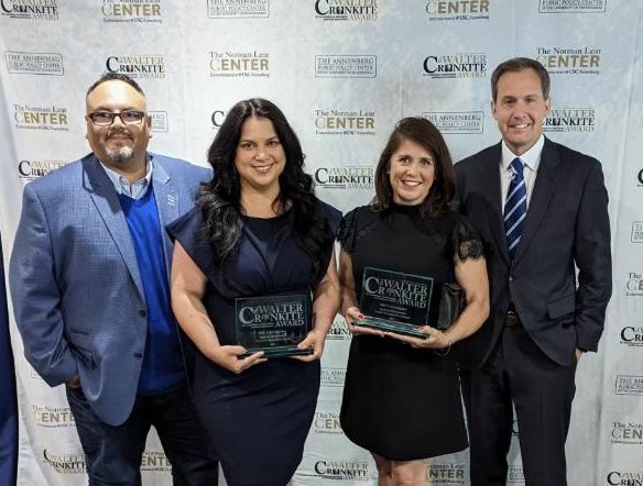 Great to be in DC with the team to accept a <a href="/USCAnnenberg/">USC Annenberg</a> Walter Cronkite Award for political journalism for our documentary project “Against All Enemies”. Powerful to hear the stories of journalists across the country working to counter disinformation. <a href="/NBCDFW/">NBC DFW</a>
