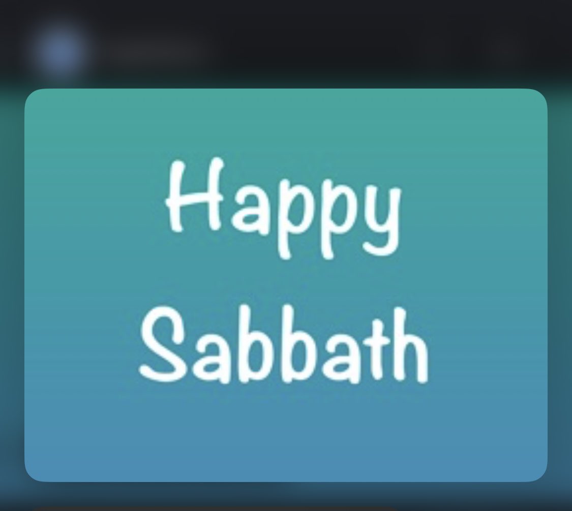 #HappySabbath my twitter family, God bless each and everyone of you richly 🙏🏽