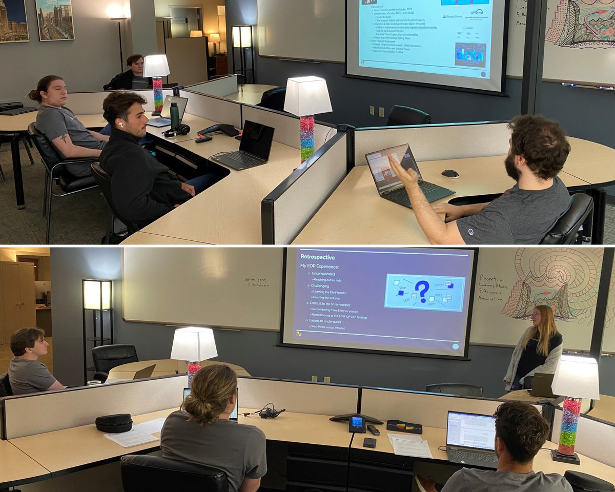 DebtNext's tweet photo. To help welcome our 2023 Enhanced Onboarding Program members, last year's EOP team created presentations to give advice and show what a day in their life at DebtNext looks like.

We had an amazing first week with our new team members!
#DebtNext #EOP https://t.co/N9ZEtKLS47