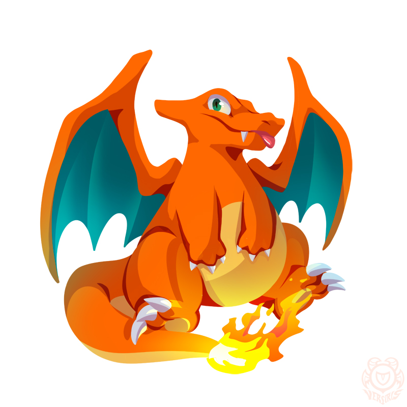 リザードン 「I had to draw neckless charizard 」|VERSYのイラスト