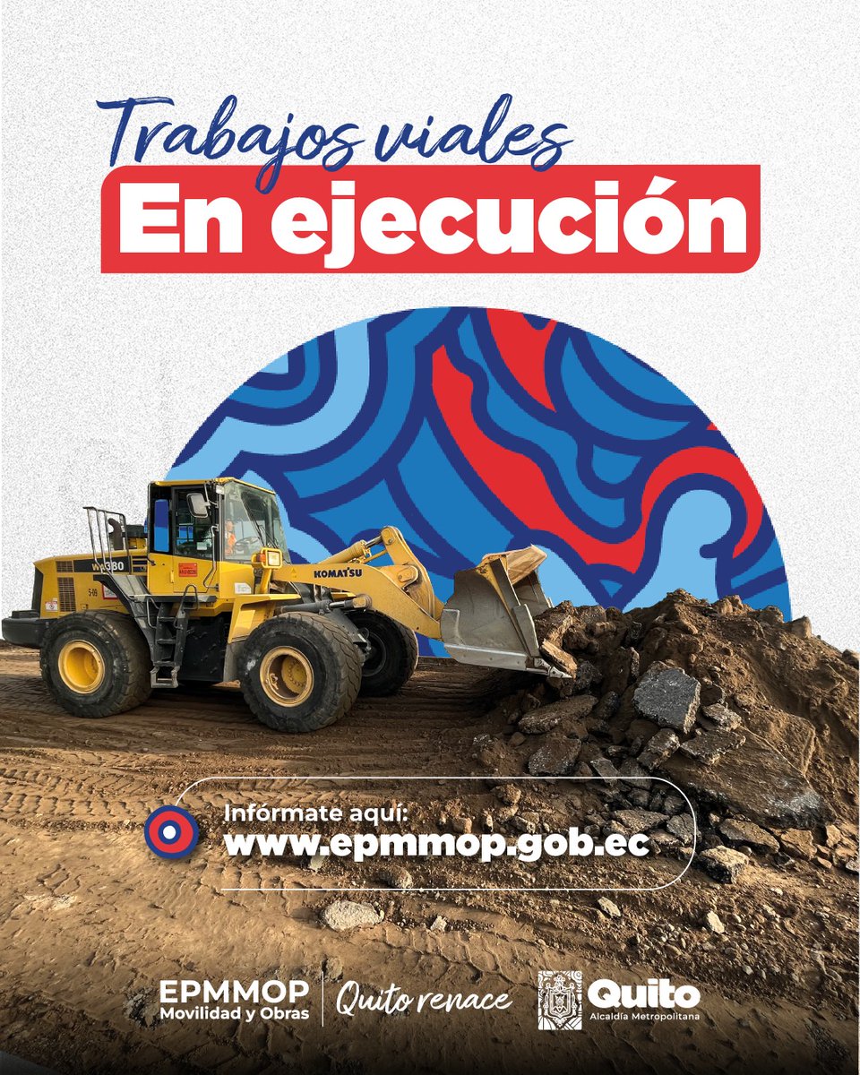 🚧VÍAS EN EJECUCIÓN Y RUTAS ALTERNAS

Conoce los sectores del DMQ en los que intervenimos con rehabilitación vial.  Información aquí 📲bit.ly/ObrasEjecución

#QuitoRenace
