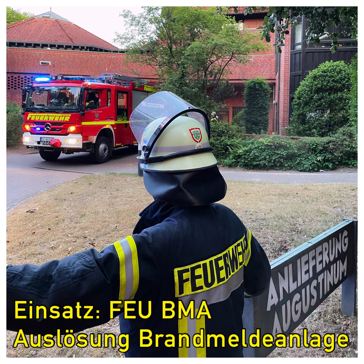 🚒 #EinsatzFw Nr. 023/2023
📅 09.06.2023
⏰ 21:28 Uhr
🚨 FEU BMA - Auslösung Brandmeldeanlage
🚩 Augustinum Aumühle
⚪️ Rettungsdienst
🔵 Polizei
----
💻 Einsatzbericht: t1p.de/n8mnp
#feuerwehr #aumühle