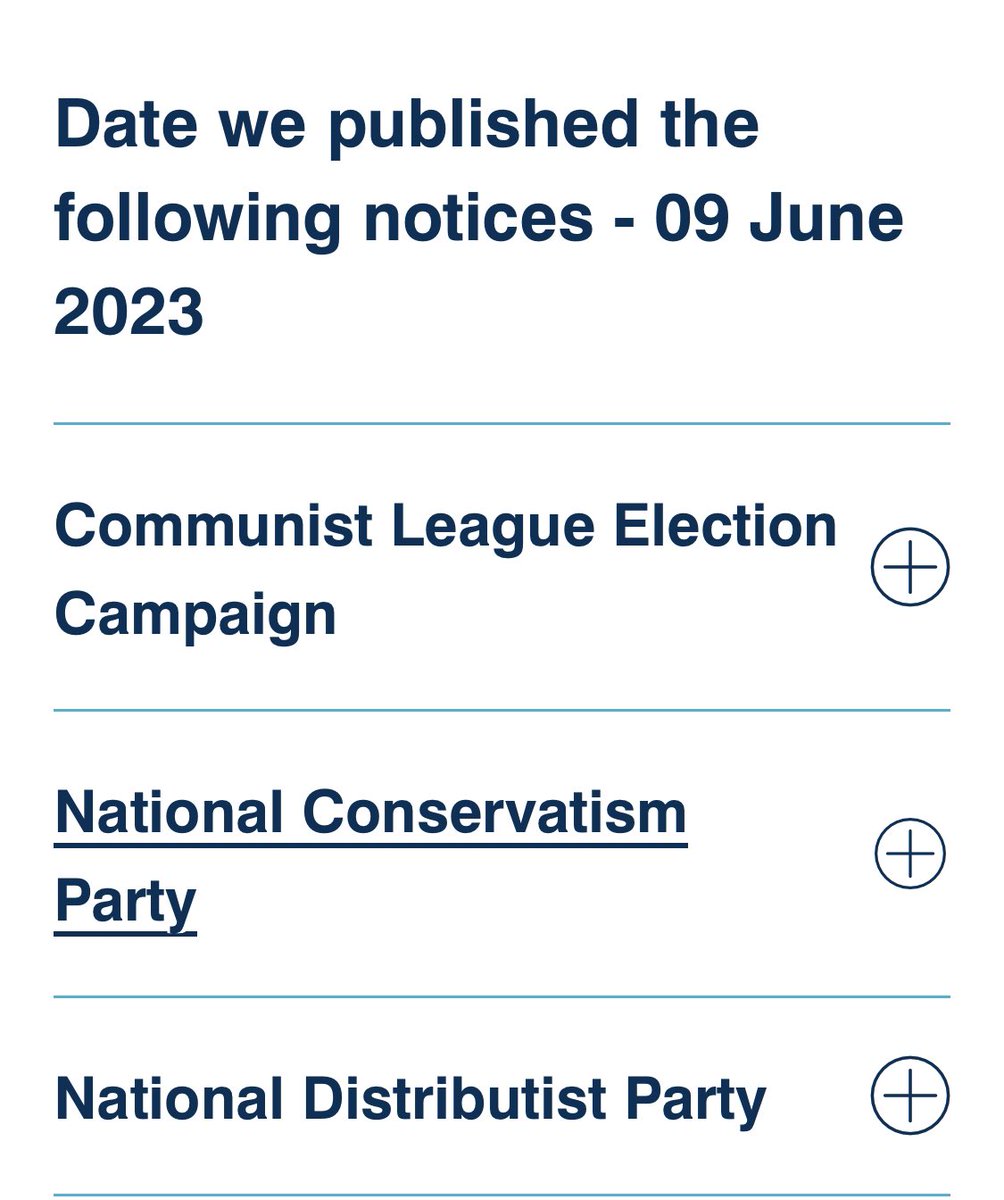 👀 The Electoral Commission published a new batch of pending party registration applications today, which included one National Conservatism Party…