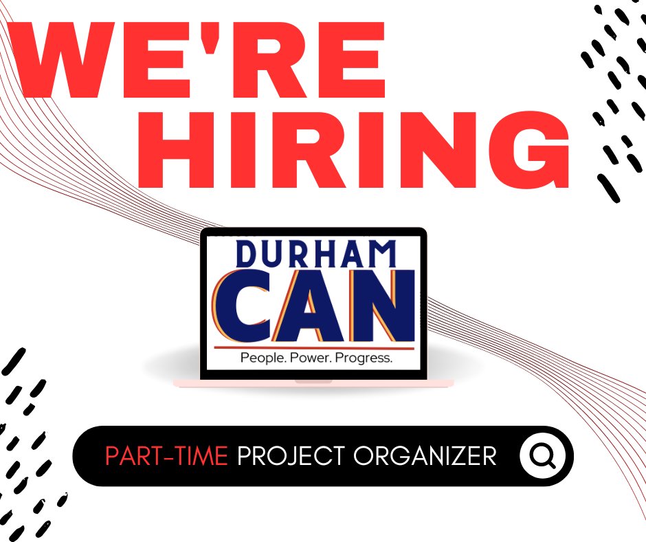 We're hiring!

Durham CAN is beginning our search for a new part-time Project Organizer to assist our organizing staff with administrative and communication tasks. For more information, please visit the link below:

durhamcan.org/we_re_hiring_p…