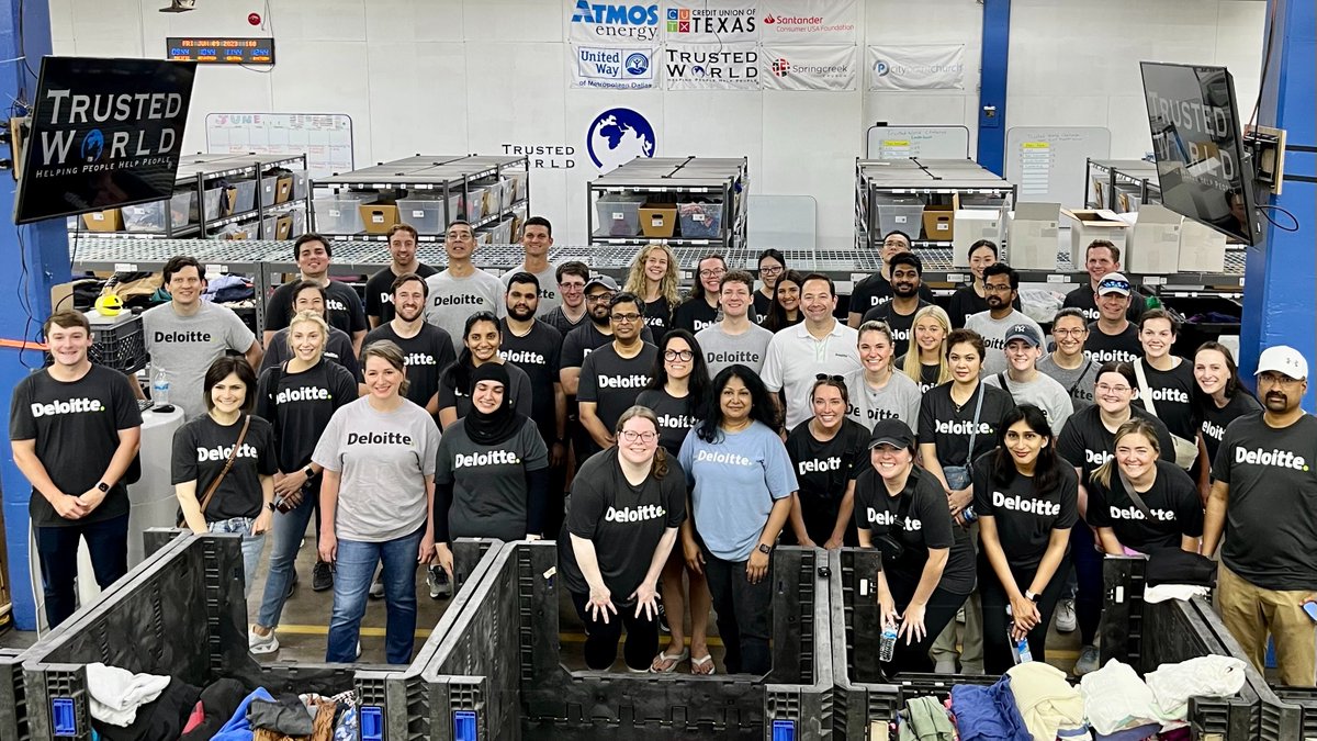 JasonWDowning's tweet image. Today is #ImpactDay at Deloitte! It’s great to spend time with my colleagues in North Texas connecting for impact at Trusted World. Making an #ImpactThatMatters is what fuels our culture of purpose. @trustedworld @DeloitteUS