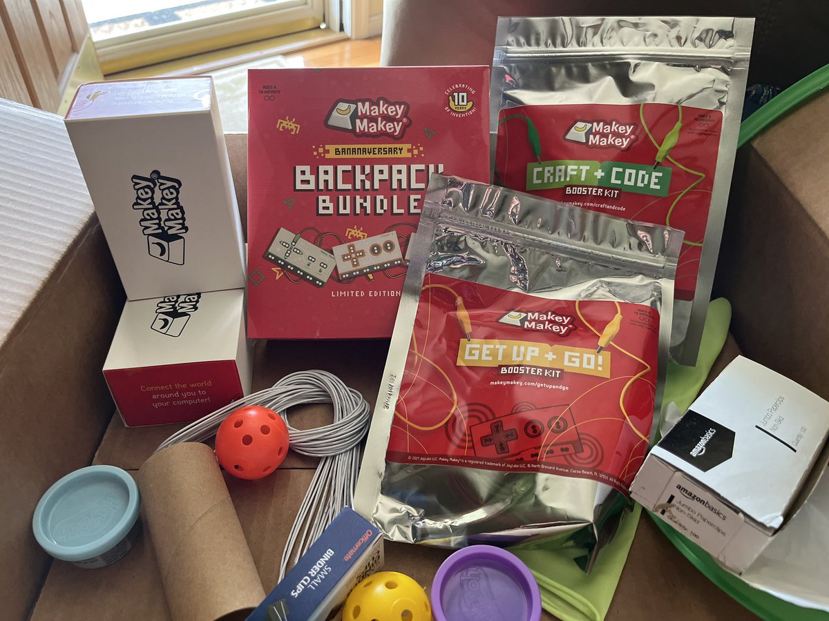 Excited for our Makey Makey training for the next two weeks- and figuring out all these goodies! @makeymakey @gravescolleen