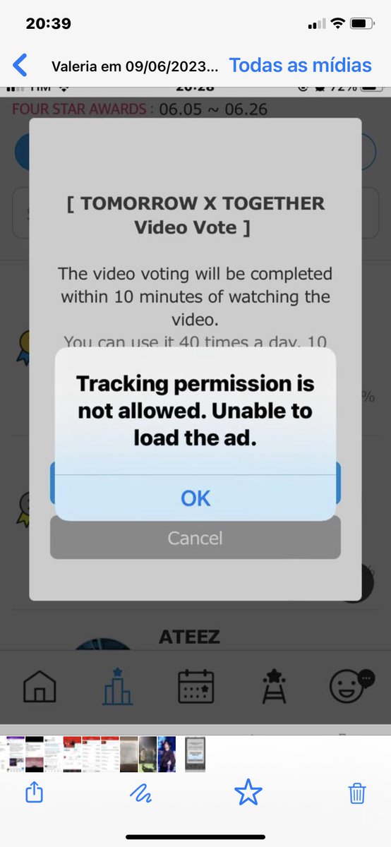 @fairyshampoox Can you  help me ? I downloaded the fannstar app on my sister's cell phone so I could vote in the TXT, but this message is showing up, does anyone know why I'm not able to vote?
