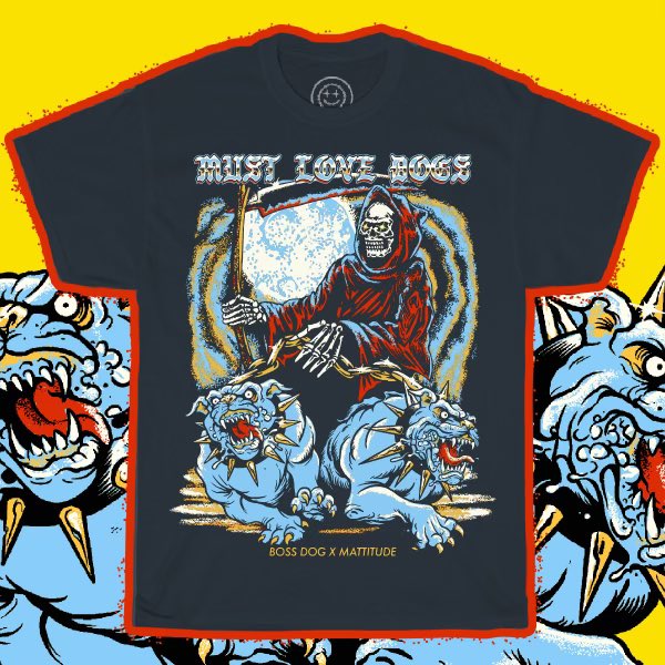 Bossdogartdept's tweet photo. Special Collab with Mattitude. $5 from each tee will be donated to @Roadogsrescue https://t.co/w5rziWhpWf
