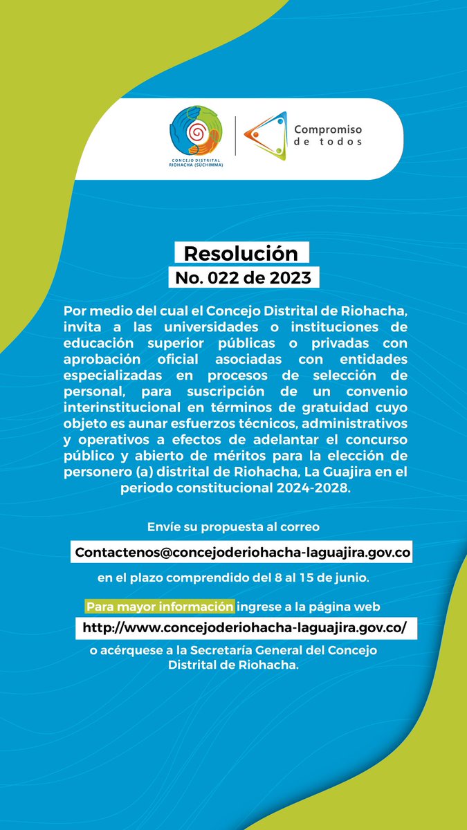 El Concejo Distrital de #Riohacha informa.