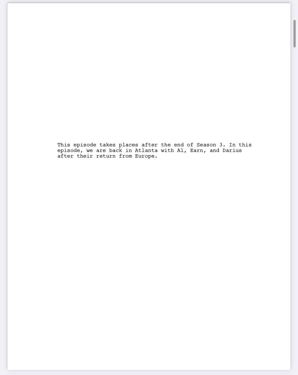TaiFrench's tweet image. Ahh this podcast is so 🔥 
@NILES100  &amp;amp; Saeed inspired me to share my #Atlanta spec. While I #standwiththewga &amp;amp; we're pens down, take a read. 

Writers, go check out this podcast! 
Happy Fk-it Friday 🙌🏽

Here's the 1st few pages. 
Read full spec: shorturl.at/jkIR9