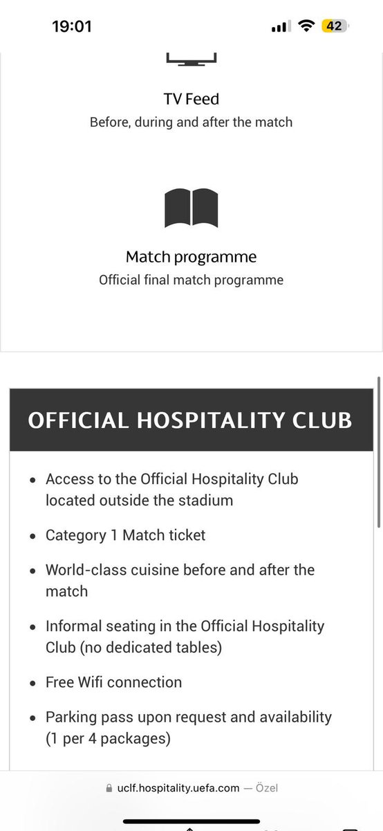 to watch the match in the lodge ; 
7500€ 

#UECLfinal 
#UCLfinal #UCL #UCL2023 #UCLFinal2023 #UCLfinaltickets #UCLFinalOnGOtv