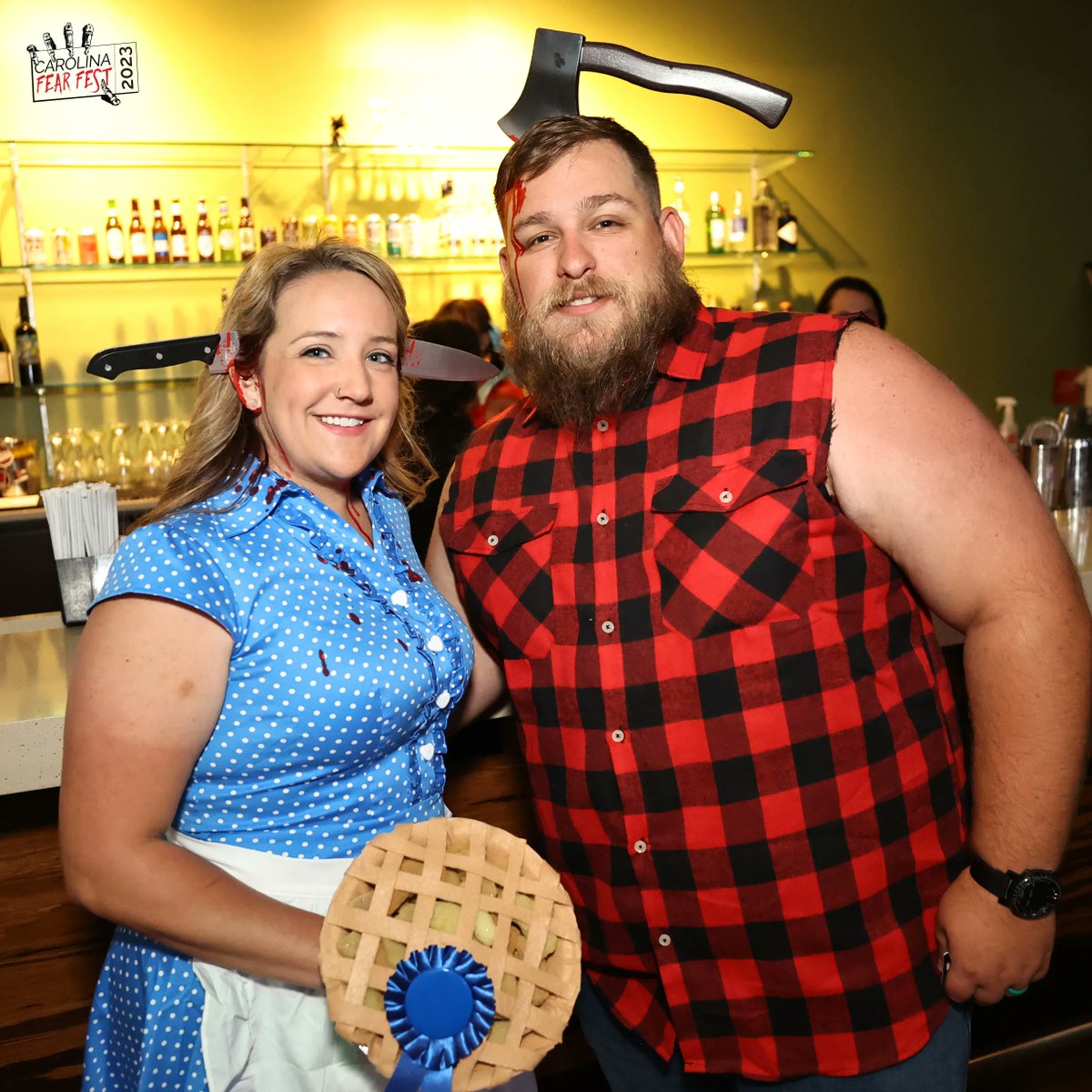 carolinafearfes's tweet photo. One important thing we learned con weekend is #CFF Demons throw a #hellofaparty! Shoutout to Emily, venue contact who went all out, even dressed up, encouraging their staff to do the same. What was your favorite game at the Cadavers & Cocktails party? #til #raleigh #freakshow https://t.co/irdrAbERrg