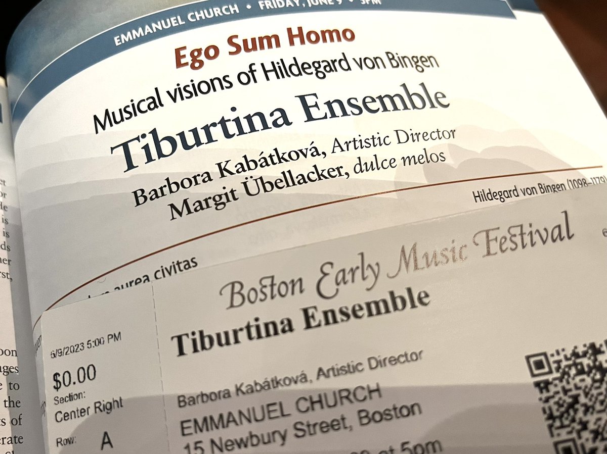 Musical Visions of Hildegard von Bingen, featuring the Tiburtina Ensemble at the @BostonEarly Music Festival. Shhhh….! Lights going down…!

#classicalmusic #medievalmusic #choralmusic