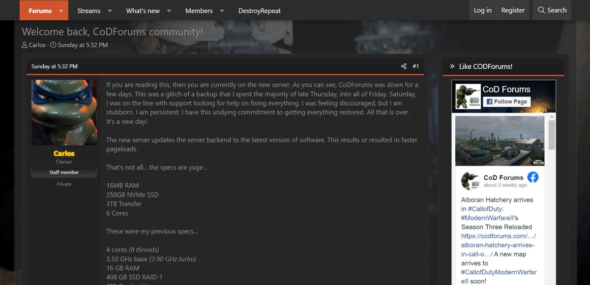 CallofDuty_Blog's tweet image. Welcome back, @CoDForums community! codforums.com/threads/welcom… Welcome back, #CoDForums! #CallofDuty #CallofDutyModernWarfare #CallofDutyWarzone #CallofDutyModernWarfare2 #CallofDutyWarzone2