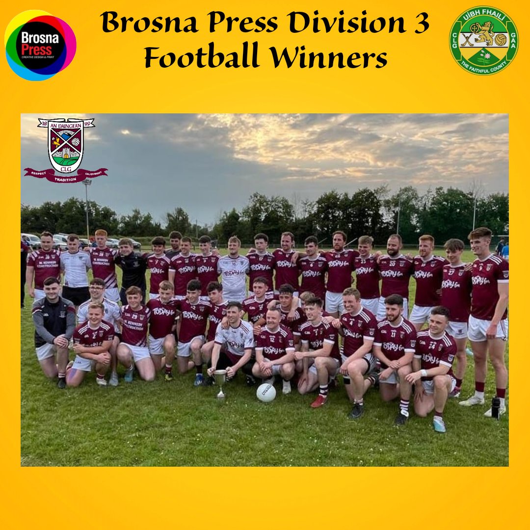 Offaly_GAA's tweet image. Comhghairdeas to @DaingeanGAA who claimed the @BrosnaPress division 3 football league title earlier this evening with a good win over Tullamore.

Well done lads👏