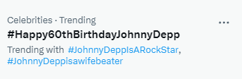 This made me cackle.  🤭

Happy fk'in birthday, #JohnnyDeppisawifebeater !