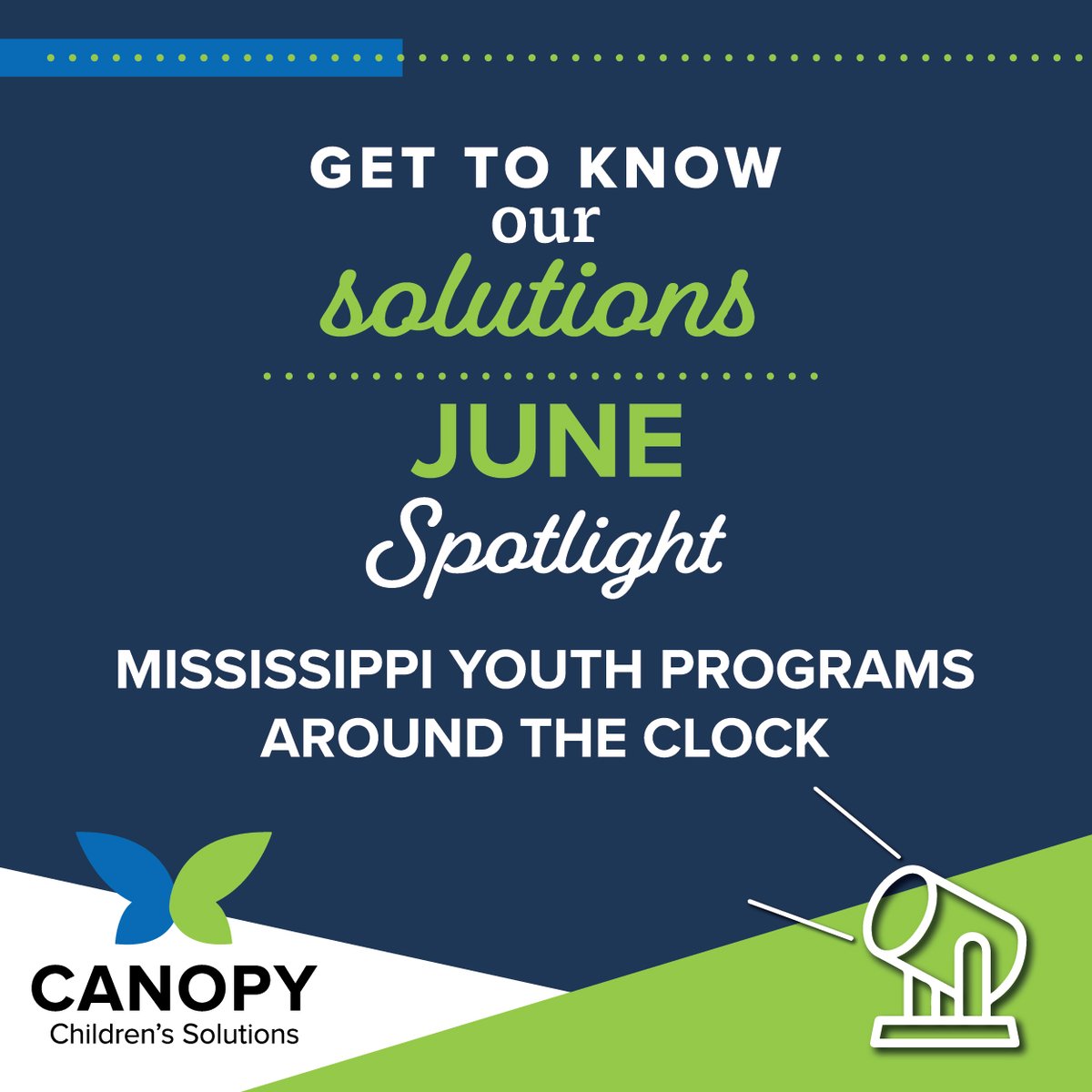 canopychildren's tweet image. Canopy has 13 solutions serving children and families across Mississippi in the areas of behavioral health, education and social service.  Follow along on social media for the next six days to learn more about this solution. #SolutionSpotlight #MYPAC