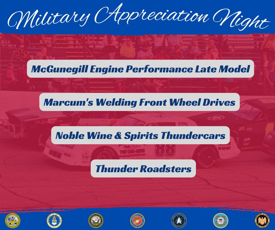 One more sleep until RACE DAY!

📆 Saturday, June 10th - Military Appreciation Night at Anderson Speedway
🕰️ Racing Begins - 7:30pm
🎟️ All veterans and current service members admitted for free with Military ID 

Race info:
buff.ly/3ONsrkD