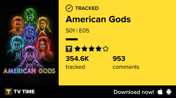 J'ai regardé S01 | E05 of American Gods! #americangods  tvtime.com/r/2QyoG #tvtime