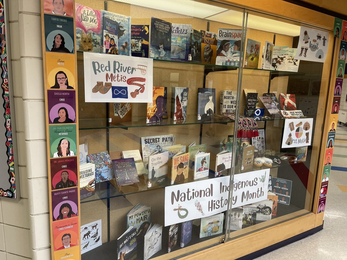 ilcs_library's tweet photo. Ms. Nobiss has been busy creating this beautiful display for National Indigenous History Month! #NationalIndigenousHistoryMonth #Metis #FirstNations #Inuit https://t.co/fNwdGRRoha