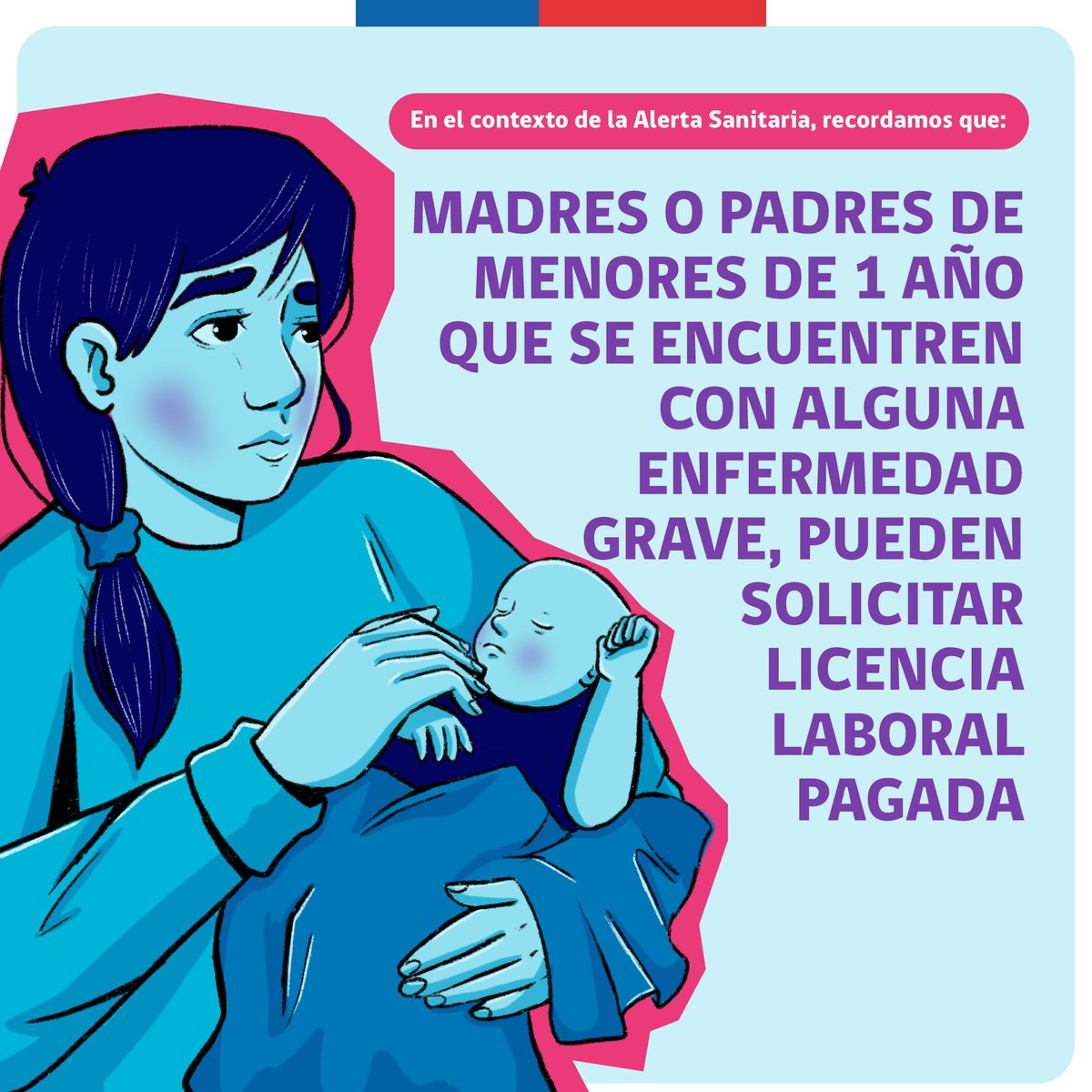 🫂A raíz de la #AlertaSanitaria, recordamos que si tu hijo o hija menor de un año, se encuentra con alguna enfermedad grave que requiera tu ausencia en el trabajo, puedes solicitar una licencia pagada. 

Conoce más en 👉 suseso.cl/612/w3-article…