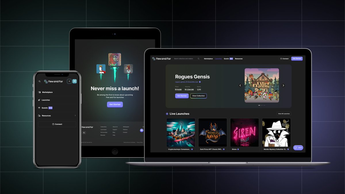 It’s been another busy week of building🔥 Check out our new refreshed launchpad UI and responsive designs that make #NFT trading seamless wherever you are 👀 👉 fewfar.com/launchpad/