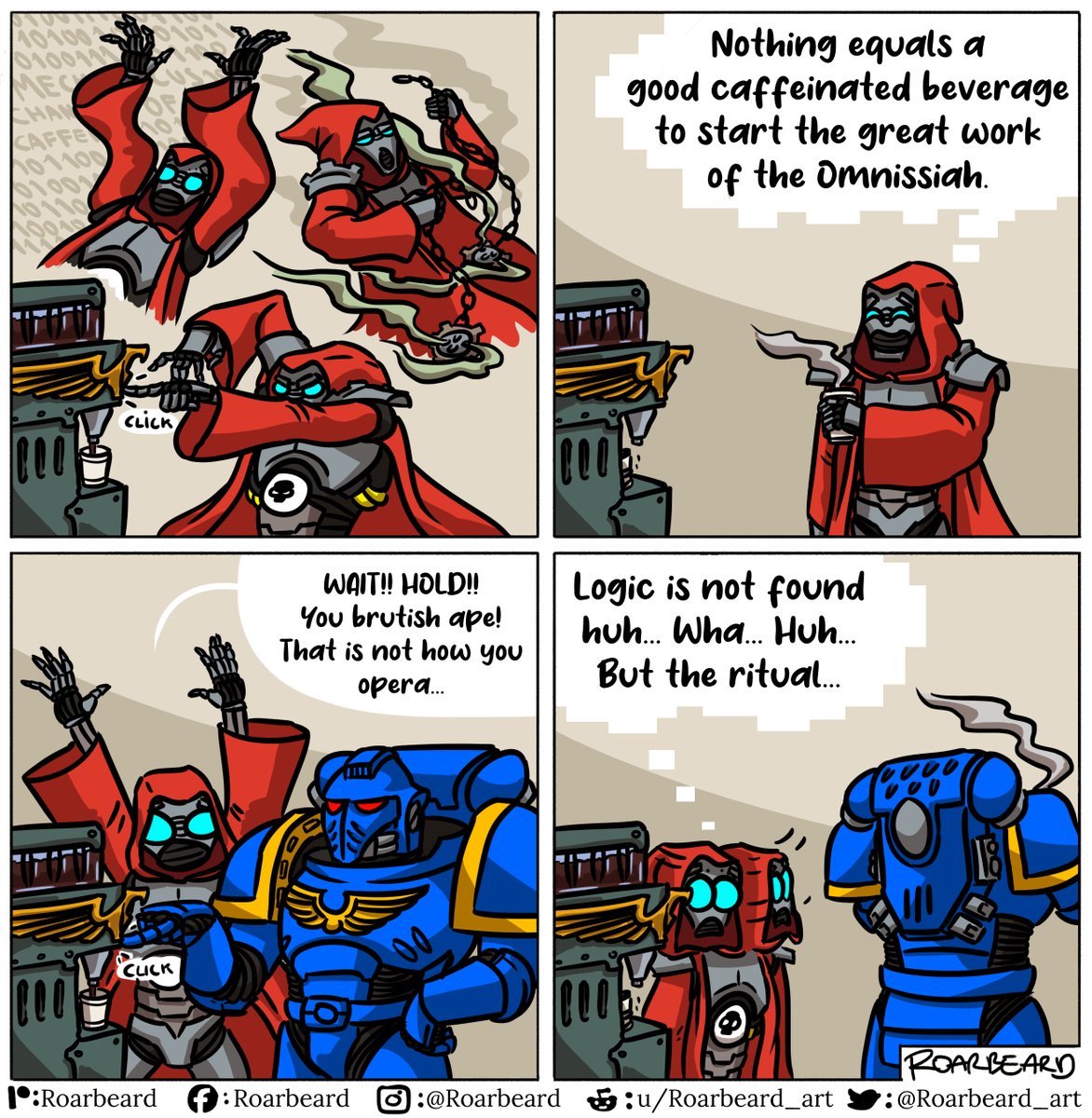 Roarbeard_Art's tweet photo. Ssssslllluuurrrpppp *smack* aaaaaahhhhhh. First cup of the day am i right! Except I actually don't drink coffee 😐 Hope you like my comic though!

#WarhammerCommunity #warhammer40k #WarhammerArt https://t.co/oD9iH5Ce1O