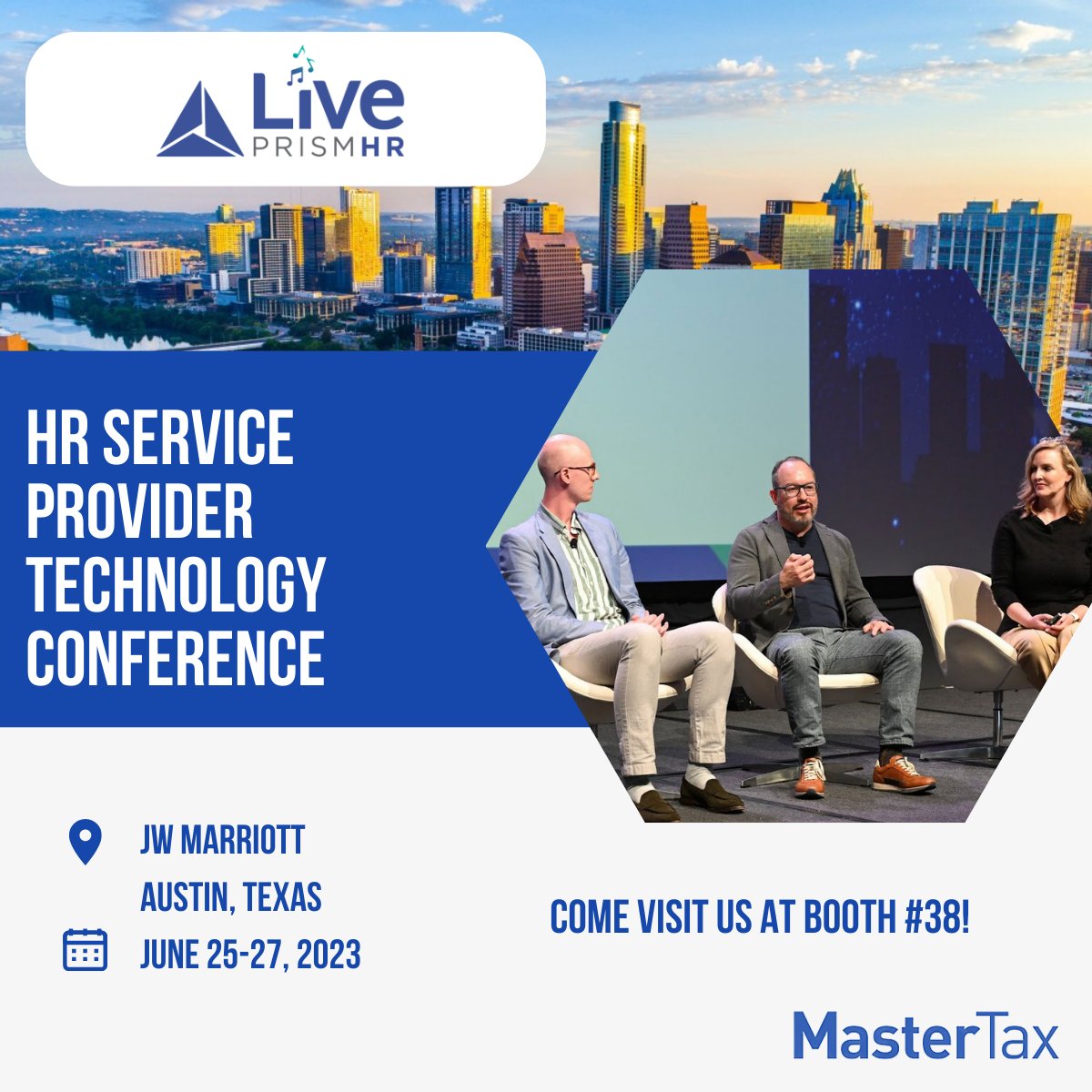 MasterTax's tweet image. Come visit MasterTax at the LIVE PrismHR Conference (Booth #38) on June 25-27 and learn how we can help you manage your payroll tax filings.
#mastertax #payrolltaxes #taxes #conference