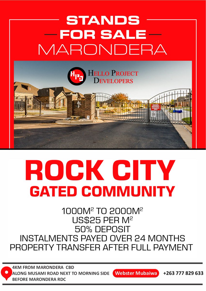 +263777829633 Marondera low density Residential stands available..!!