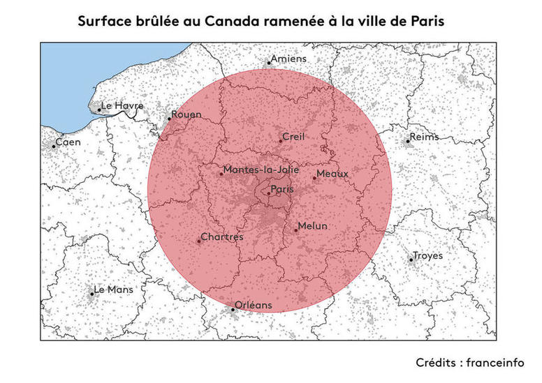Limportant_fr's tweet photo. Incendies canadiens: plus de 360 fois la surface de Paris, 794 fois celle de Lyon https://t.co/e6idQNPqX4 #Planète https://t.co/yC06ng7qQJ