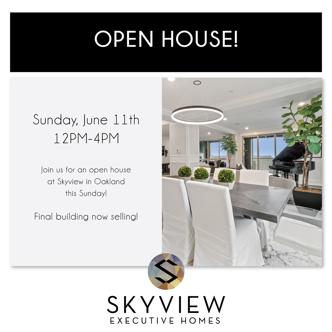 FRIDAY FEATURE‼️

🏠OPEN HOUSE at Skyview in Oakland!🏠
Sunday June 11th - 12PM-4PM

Final Building Now Selling!

6801 Skyview Dr | Oakland
(510-822-5176
discoveryhomes.com/oakland-ca/sky…

#discoveryhomes #realestate #newhome #dreamhome #tgif #3dtour #realty #openhouse  #friday #oakland