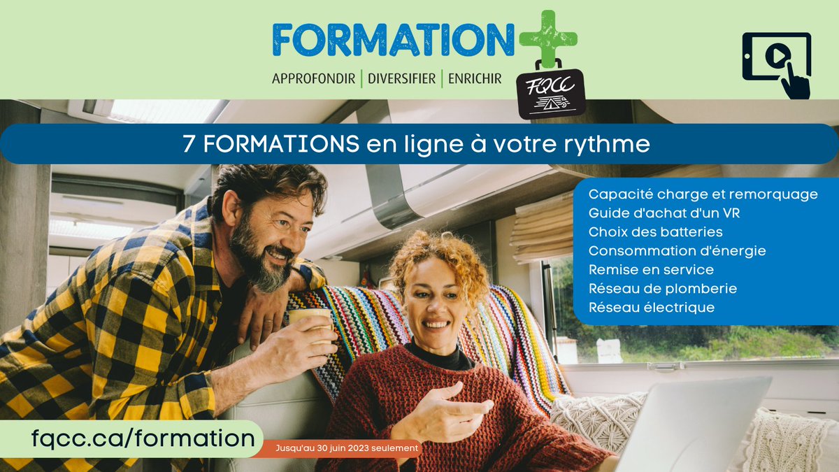 LaFQCC's tweet photo. 📷Partir sur la route l'esprit en paix avec le meilleur outil : les conseils d'un expert de Formation +. Jusqu'au 30 juin, faites-le à votre rythme avec nos 7 formations en ligne 📷 https://t.co/qgPGDD1LML
#fqcc #camping #formation https://t.co/RK5Byeathz