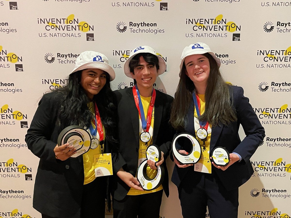 mrscottbot's tweet photo. Well done @HopkintonHS Rylee, Disha, Dylan @thehenryford   1st place @inventitforward. See you at Eurekafest @LemelsonMIT @InventEdNetwork next week! This and recent 3rd ISEF @KMurphy_Hillers https://t.co/1LKG5yRjOM