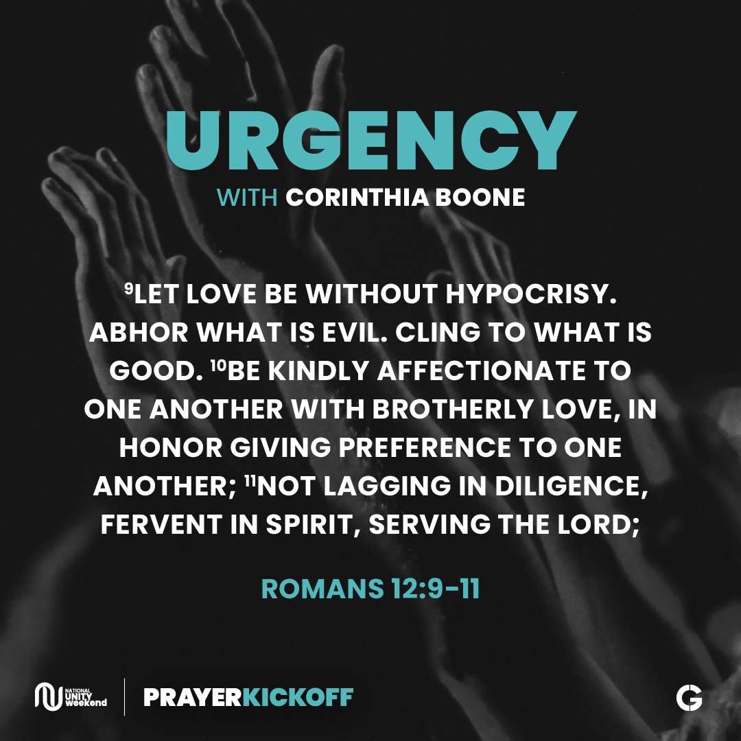 DrDerekGrier_'s tweet photo. The issue of racial healing in our nation is an urgent one.

The Church would benefit greatly from addressing it accordingly.

Watch Corinthia Boone’s prayer for #urgency during the #NationalUnityWeekend Prayer Kick-Off.

Watch Here: https://t.co/Fo2HYP0NaU https://t.co/Pilg8qlhJT