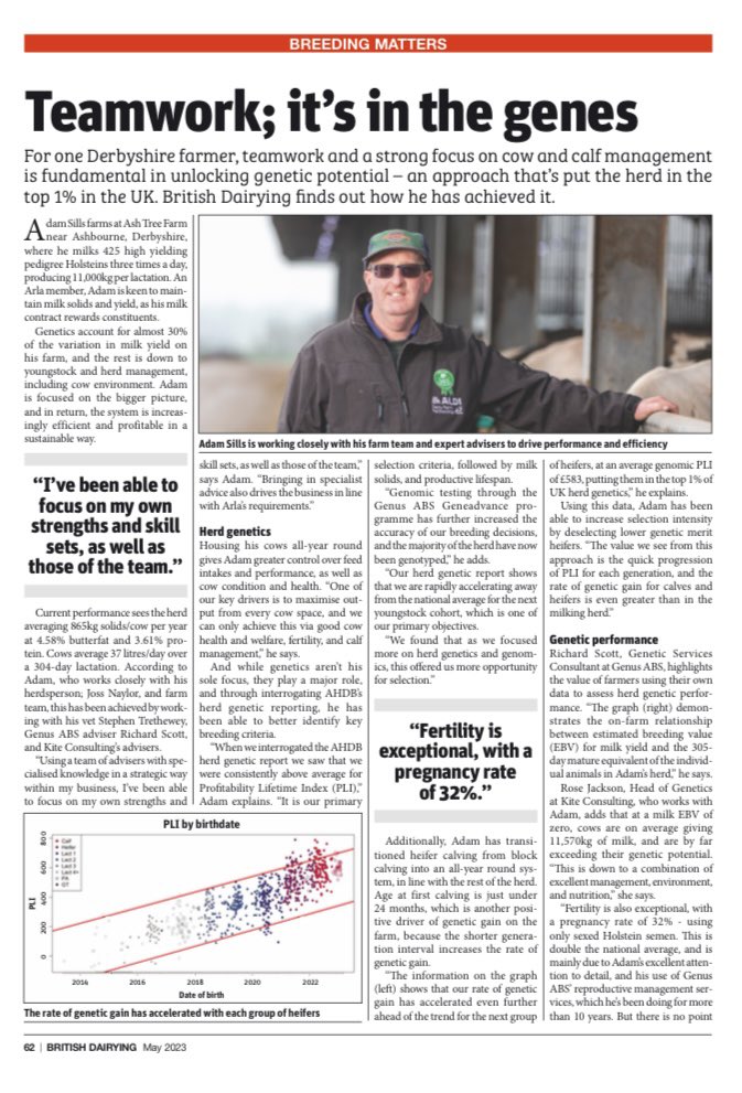 kiteconsulting's tweet photo. 🧬 We always love to see the success of our clients recognized &amp; shared! Adam @jo_sills &amp; team have incredible attention to detail &amp; deliver outstanding performance on a daily basis. #PeoplePlanetProfit #LoveCows https://t.co/H0ucPRg8nM