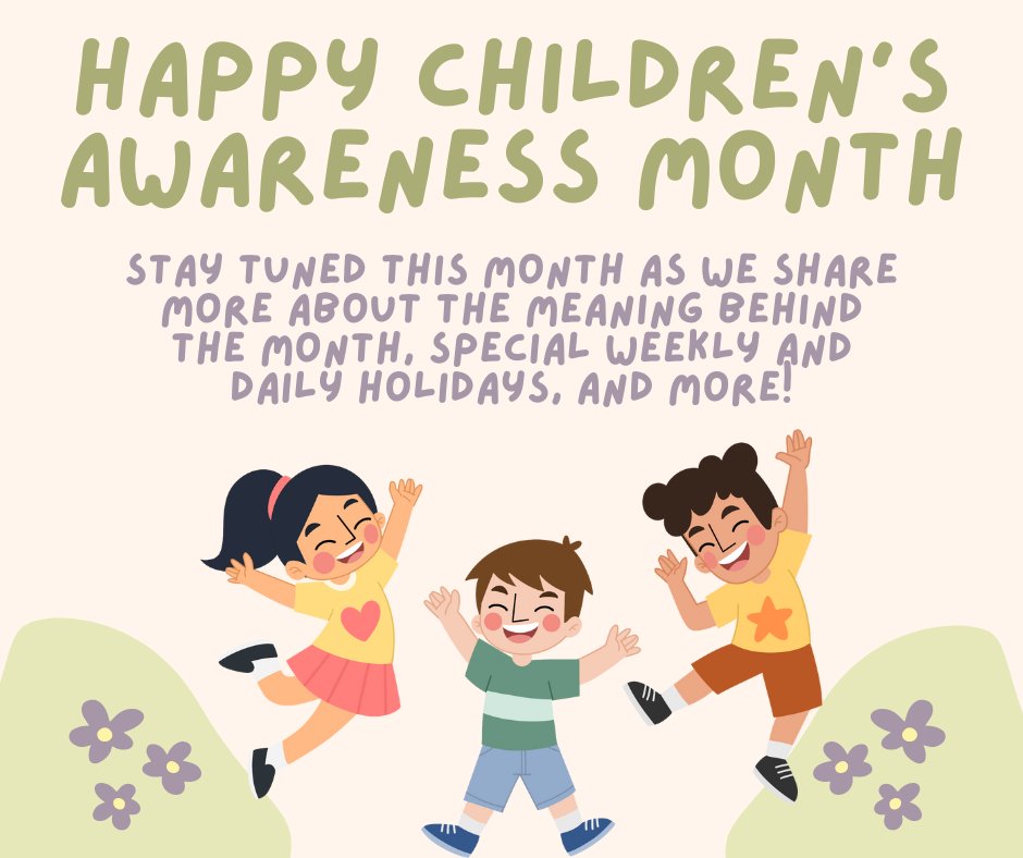 June is Children's Awareness Month 💜 We will be celebrating all month by highlighting the meaning behind this month, special weekly and daily holidays, and more! Make sure to stay tuned - you won't want to miss this!