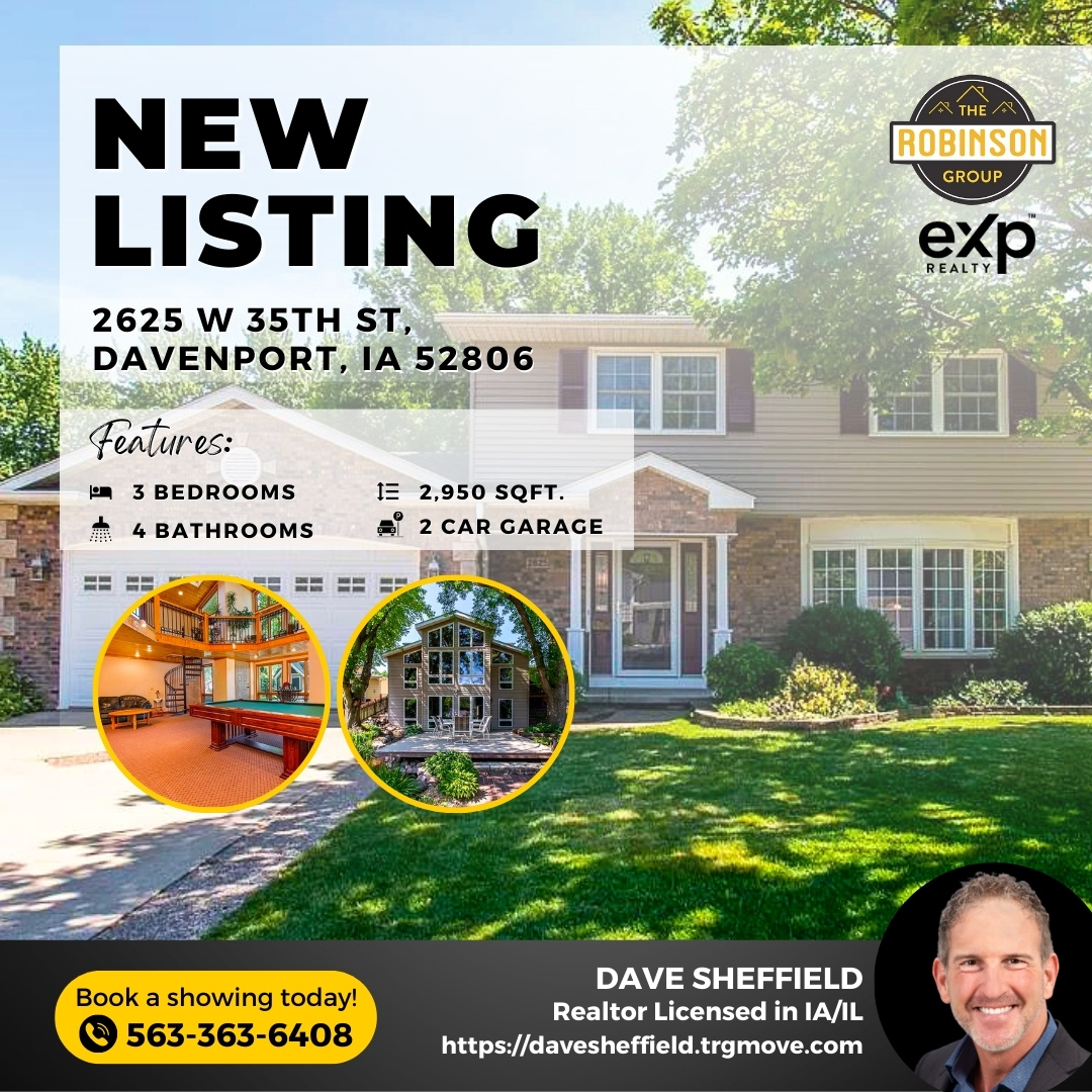 Check out this beautiful new listing!🏡🔑

Welcome to your own personal oasis in Davenport! ☀🌷

#newlisting #trgmove #exprealty #homebuying #homesforsale #QC #QCrealtor #realestate #quadcitiesrealtor #newonthemarket