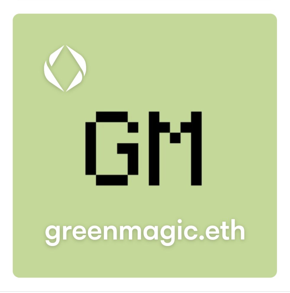 DAF7A6's tweet photo. GM to the #ENS Community from GreenMagic.eth! https://t.co/eLWHgiRgYI