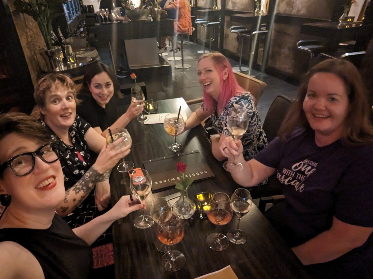 And that wraps #cssday! <a href="/5t3ph/">Stephanie Eckles</a> @MicheBarks <a href="/type__error/">Sophie</a> @TerribleMia kicking back with 🥂 See you next time and keep it stylin'!