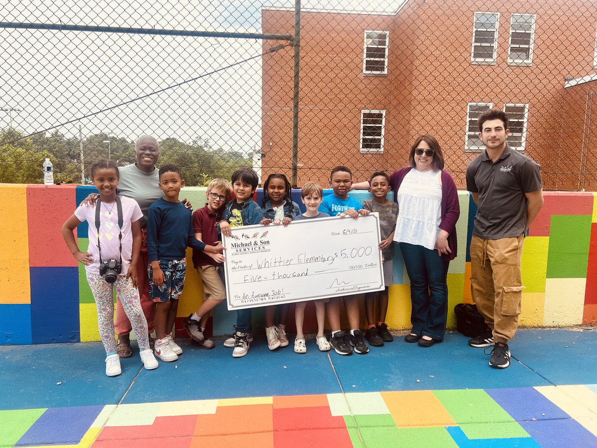 WhittierECSTEM's tweet photo. Thank you to everyone who liked, shared and commented to help us win $5,000 from Michael and Sons! We truly have the best school community…Go Warriors! @michaelandsonsvcs #TheWhittierWay #WhittierECStem #WhittierElementary #DCPS #DCPSRising #Ward4 #DCPublicSchools https://t.co/zQ1rhvP15R